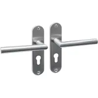 Intersteel Deurkruk Jura basic op schild ovaal 185x41mm profielcilinder 55mm RVS geborsteld