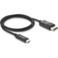 DeLOCK Coaxial USB Type-C to DisplayPort cable (DP Alt Mode) 4K 60 Hz with braided coating 1 m