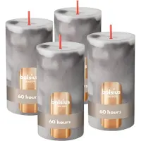 Bolsius Stompkaars - Marmer - Grijs - 4 stuks - 13 cm - 60 Branduren