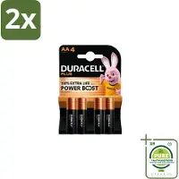 Duracell Alkaline Batterijen Mainline Bst AA 4 stuks per verpakking - Voordeelverpakking - 2 stuks - AA batterijen - Alkaline batterijen