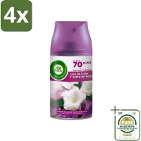 Air Wick - Luchtverfrisser Navulling - Maan Lelie - Automatische Spray - 250 ml - Voordeelverpakking - 4 stuks - Essentiële oliën - Geurverspreiding