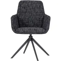 Woood Grant Eetkamerstoel Met Armleuning - Melange - Zwart - 88x61x63