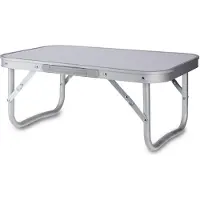 Famanu – Inklapbare mini kampeertafel in wit, 56 x 34 cm, lichtgewicht aluminium, ideaal voor picknicks, kamperen en buitenactiviteiten