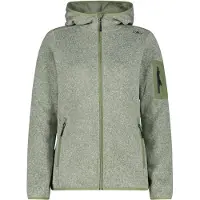 CMP - Women's Jacket Fix Hood Jacquard Knitted 3H19826 - Fleecevest 42, olijfgroen/grijs