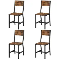 Vasagle - Eetkamerstoelen - Set van 4 - Metalen Frame - Voor Eetkamer Woonkamer Keuken