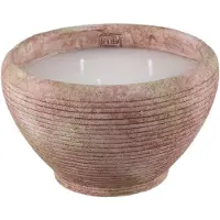 Ptmd Pedro Brown Cement Outdoor Candle Striped L