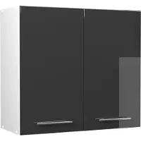 Vicco Hangkast Fame-Line, Antraciet Hoogglans/Wit, 80 cm