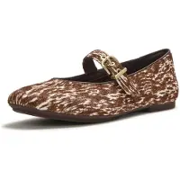FitFlop Women Delicato Pony Cow Mary Janes Brown/White-Schoenmaat 37