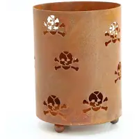 Rostikal waxinelicht Schedellantaarn van metaal, roestpatina, 15 × Ø 12 cm