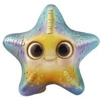 Gerkimex Zeester - Zeedier - Beeld - Blauw - regenboog kleuren - Keramiek - Funny - 12.5x5.5x11.5 cm - Decoratie