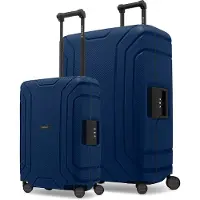 Redolz Essentials 15 Kofferset van 4 koffers met 4 wielen, maten S en L, met driepuntssluiting blauw