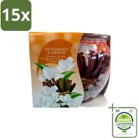 At Home 15 x - Scents - Geurkaars - Sandalwood & Jasmin - 70 g - Grootverpakking - Geurkaars - Sandelhout - Jasmijn - Thuisgeur - Rustgevende Geur