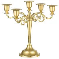 Unyqoos Elegante metalen kandelaar met vijf armen voor sfeervolle tafeldecoratie
