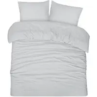 DoubleDry Dekbedovertrek seersucker 100% katoen tweepersoons 200x200/220 cm