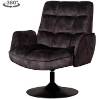 Tower Living Draaifauteuil Tropea - Donkergrijs Stof - Met Armleuning - 87x83x95cm