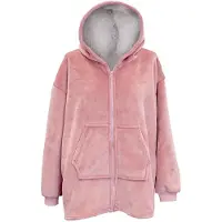 Unique living Ruby - Fleecevest met capuchon - Oudroze