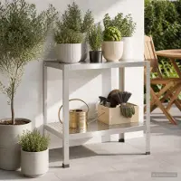 vidaXL Planttafel 80 x 50 x 80 cm Roestvrij staal zilver