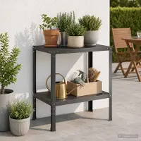 vidaXL Planttafel 100 x 50 x 80 cm Gepoedercoat staal Zwart