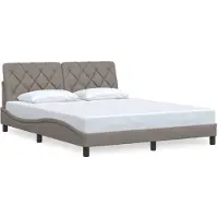 vidaXL Bedframe zonder matras stof taupe 160x200 cm