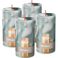Bolsius Marmer Stompkaars - Marble - Groen - 4 stuks - 13 cm - 60 Branduren