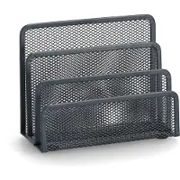 Zeller Brievenhouder - antraciet - grijs - 3-vaks - draadmetaal - 17 x 13,5 cm