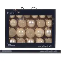 Décoris Kerstbal glas d7 cm parel ass 21st I kerst