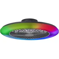 Brilliant Salerno - Plafondventilator - Met verlichting - LED 48W - 3000K-6500K - 58cm - Dimbaar - Zwart - Zeer stil