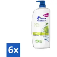 Head & shoulders Anti-roos shampoo – Appelfris – met pompflacon – 1000 ml - Voordeelverpakking - 6 stuks