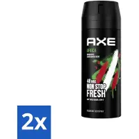 Axe 2 x – Deodorant – Africa – 150 ml - Afrikaanse Geur - Frisheid - Lichaamsgeur - Zinktechnologie - Bodyspray