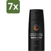 Axe 7 x - Deodorant Bodyspray - Musk - 150 ml - Musk Bodyspray - Deodorant Voor Mannen - Frisheid - Geur - Huidbescherming