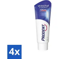 Prodent 4 x – Tandpasta – White System – Natuurlijk Witmakend – 75 ml - Witte Tanden - Tandenpoets - Glazuur - Fluoride - Tandenborstel