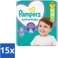 Pampers 15 x – Luiers – Active Baby Maat 3 (6-10 kg) – 90 Luiers - Luiers Voor Baby - Droge Luiers - Baby Droogheid - Droge Luiers Voor Baby - Droge Luiers 3 Maat