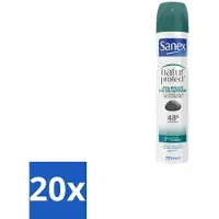 Sanex 20 x – Deodorant Spray – Aluinsteen – 200 ml - Deodorant Spray - Natuurlijke Deodorant - Aluinsteen - Frisse Geur - Huidvriendelijk