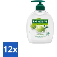 Palmolive 12 x Handzeep Naturals Olijf Melk 300 ml - Handzeep Melk En Olijf - Handen Reinigen - Handen Verzorgen - Melk En Olijf Handzeep - Milde Handzeep