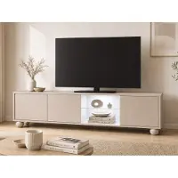 Vente-unique Tv-meubel 3 deuren en 2 nissen met leds - Beige MYVARO