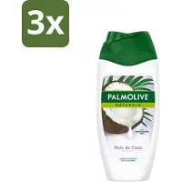 Palmolive 3 x Naturals - Douchecrème - Kokosnoot - 250 ml - Douchegel Kokos - Douchecrème Kokos - Kokos Geur - Hydraterende Douchegel - Verzorgende Douchegel