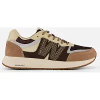 Woden Sneakers laag 'Rigmor Open Mesh' crème / duifblauw / bruin / chocoladebruin