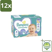 Pampers – Luiers – Baby Dry Maat 4 – 76 Luiers - Voordeelverpakking - 12 stuks - Baby droog luis - Baby droog luis 4