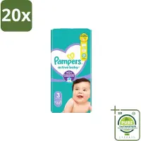 Pampers 20 x – Luiers – Active Baby Maat 3 – 54 Luiers - Grootverpakking - Baby Luiers - Droge Nachten - Vocht Absorberend - Luchtdoorlatend - Huid Bescherming