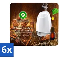 Air Wick 6 x Essential Mist - Starterkit - Edelhout - 20ml - Geurverspreider - Essentiële Oliën - Kostbaar Hout - Geurdiffuser - Luchtverfrisser