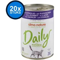 Almo Nature 20x Daily - Kattenvoer Natvoer Blik - Konijn - 400g