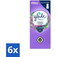 Glade 6 x – Touch & Fresh Navulling – Tranquil Lavender & Aloe – 10 ml - Lavendel En Aloë Luchtverfrisser - Compacte Geurboost - Touch & Fresh Navulling - Lavendel Geur