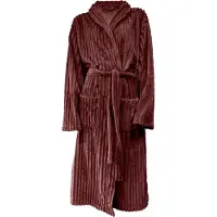 Eleganzzz Teddy Rib Fleece Badjas - bordeaux - S