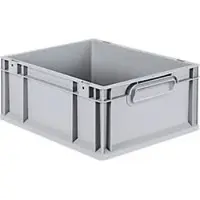 Schäfer Shop Stapelbak Eurobox - serie Economy - kunststof - B 400 x D 300 x H 170 mm - 16 l - gesloten handgrepen - grijs - ons merk Schaefer Shop Pure
