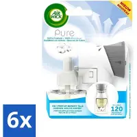 Air Wick 6 x Elektrische Geurverspreider - Starterkit - Pure Zachtheid van Katoen - 19ml - Elektrische Geurverspreider - Katoen Geur - Luchtverfrisser - Geurverspreider Starterkit - Langdurige Geur