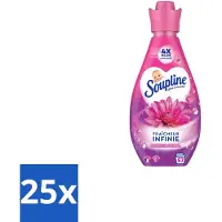 Soupline 25 x – Wasverzachter – Infinite Freshness Floral Happiness – 800 ml - Voordeelverpakking - 25 stuks