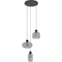 Eglo Hanglamp Dasmina, dimbaar, alu / grijs / zink, Woon-/ Eetkamer, Glas, Jong wonen, hanglamp