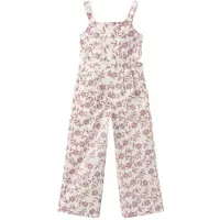 Mango gebloemde jumpsuit - donkerrood Meisjes Katoen Vierkante hals - maat 146