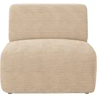 Vente-unique Fauteuil in fijn ribfluweel - Beige - Maison Céphy POGNI