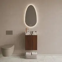 Boss & Wessing Bws riga choco eiken toiletmeubel met fontein 40x50x22 cm – calacatta viola